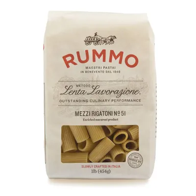 Rummo Mezzi Rigatoni No. 51 Pasta, Always Al Dente