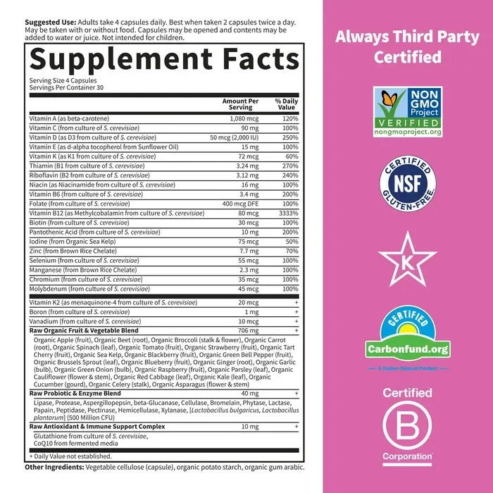 Garden of Life Vitamin Code® 50 & Wiser Women Whole Food Multivitamin - 120 Vegetarian Capsules