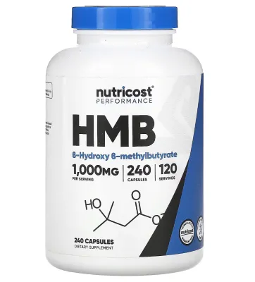 Nutricost HMB B-Hydroxy B-Methylbutyrate - 1000 mg - 240 Capsules