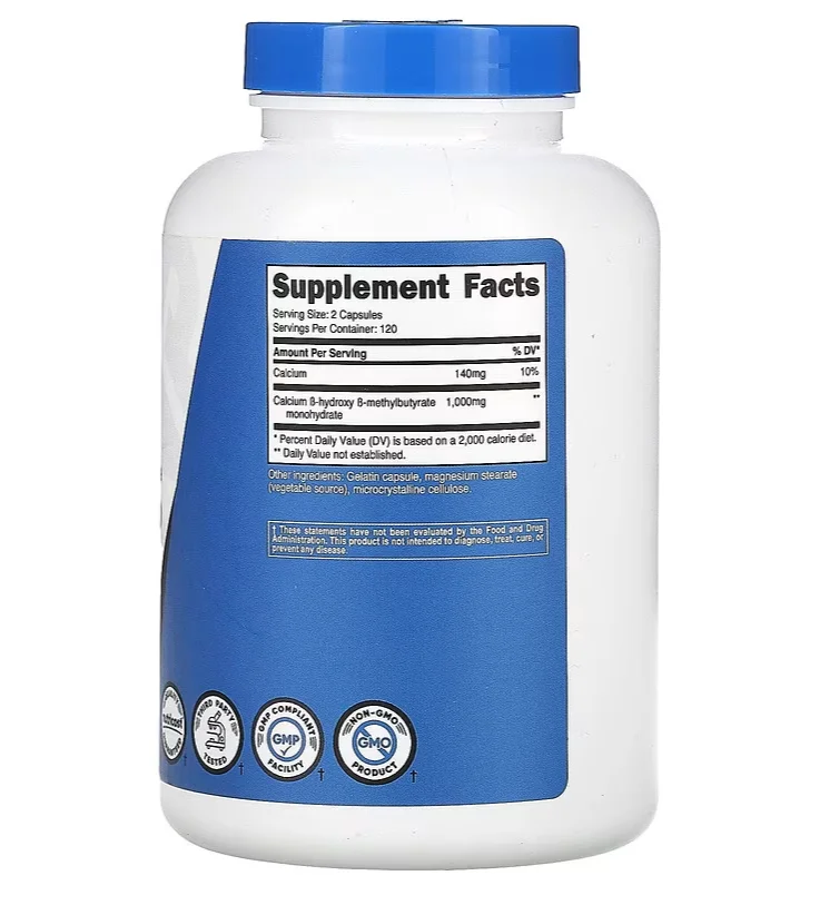 Nutricost HMB Beta-Hydroxy Beta-Methylbutyrate - 1000 mg - 240 Capsules
