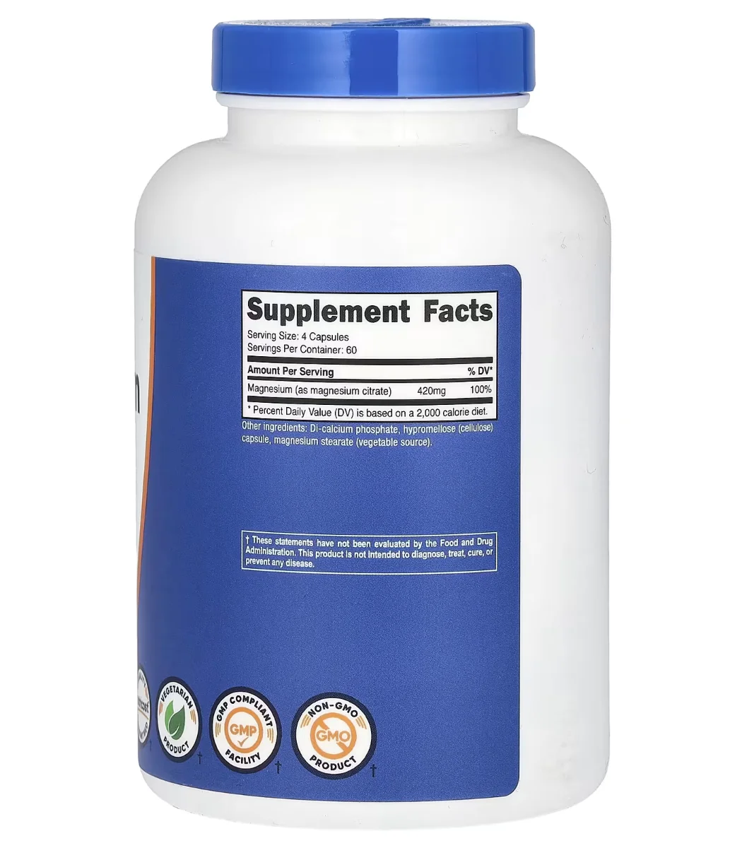 Nutricost Magnesium Citrate - 420 mg - 240 Capsules