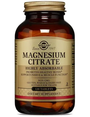 Solgar Magnesium Citrate - 400 mg - 120 Tablets