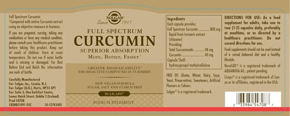 Solgar Full Spectrum Curcumin 90 Liquid Extract Softgels