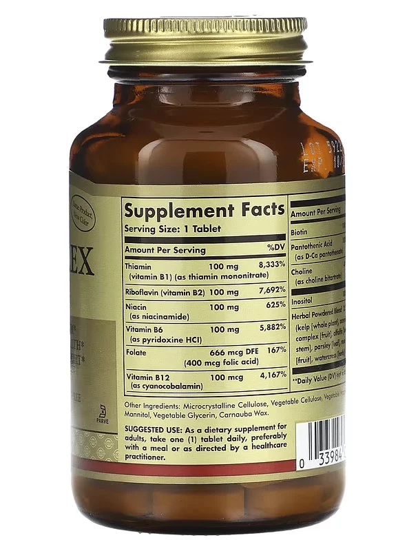 Solgar B-Complex 100 - 100 Tablets