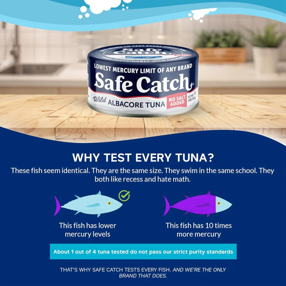 Safe Catch Wild Albacore Tuna, No Salt Added - 5 oz