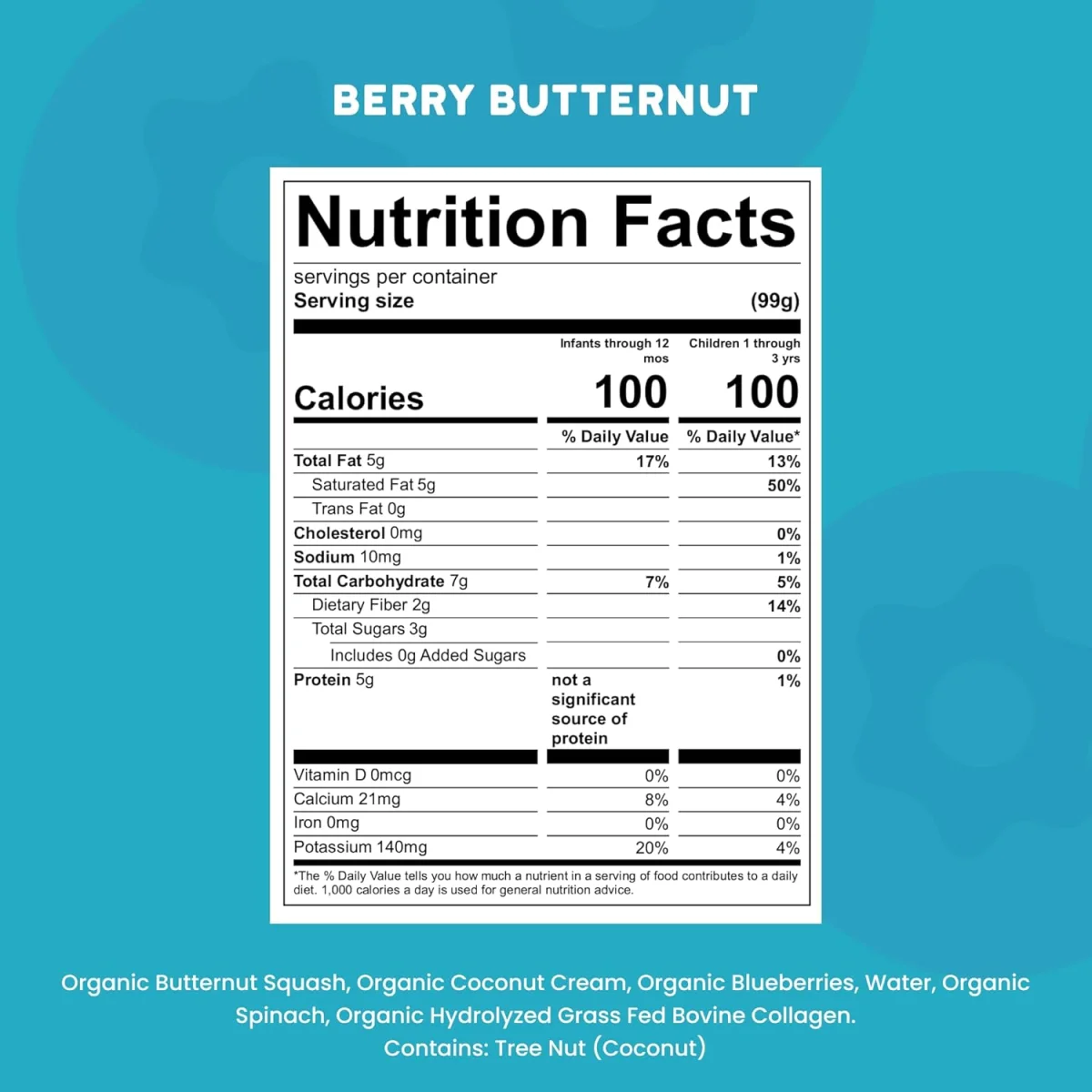 Serenity Kids Dairy Free Smoothie Baby Food, Berry Butternut - 3.5 oz