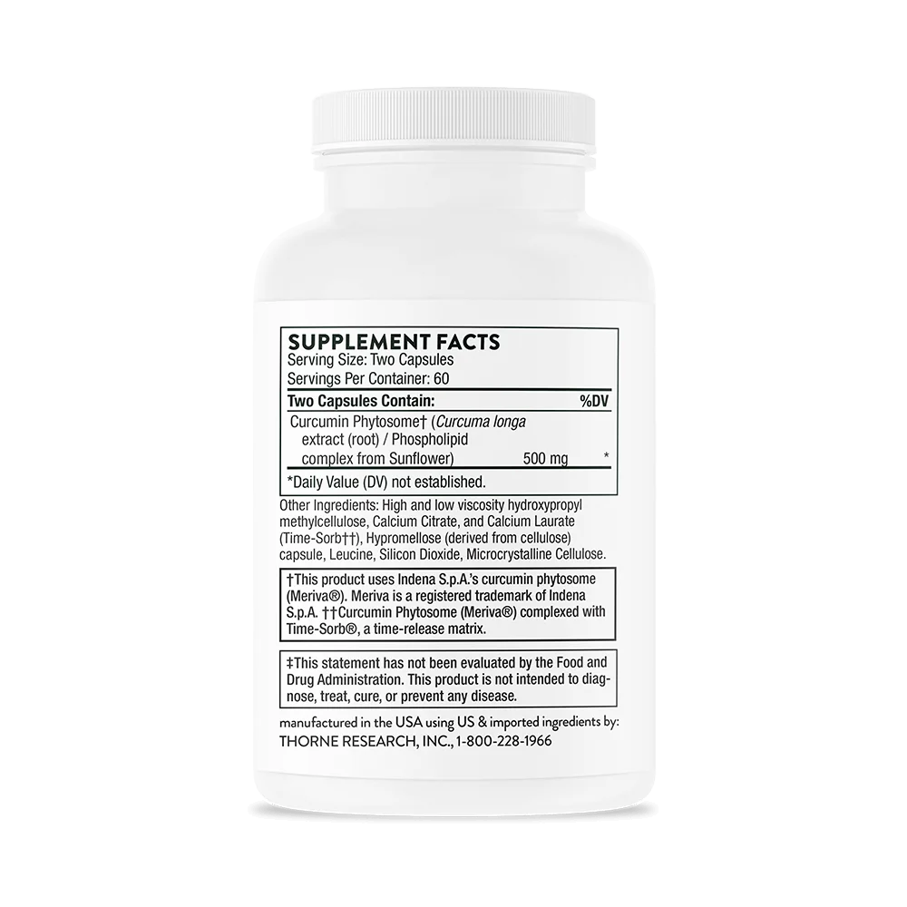 Thorne Curcumin Phytosome - Sustained Release - 500 mg - 120 Capsules