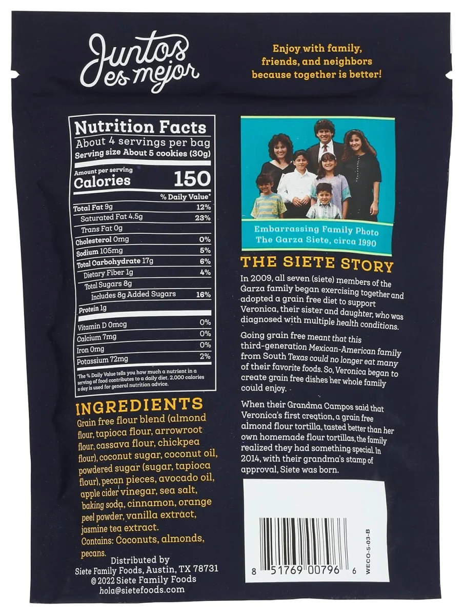 Siete Mexican Wedding Cookies - 4.5 oz