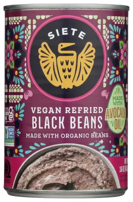 Siete Vegan Refried Black Beans with Avocado Oil - 16 oz