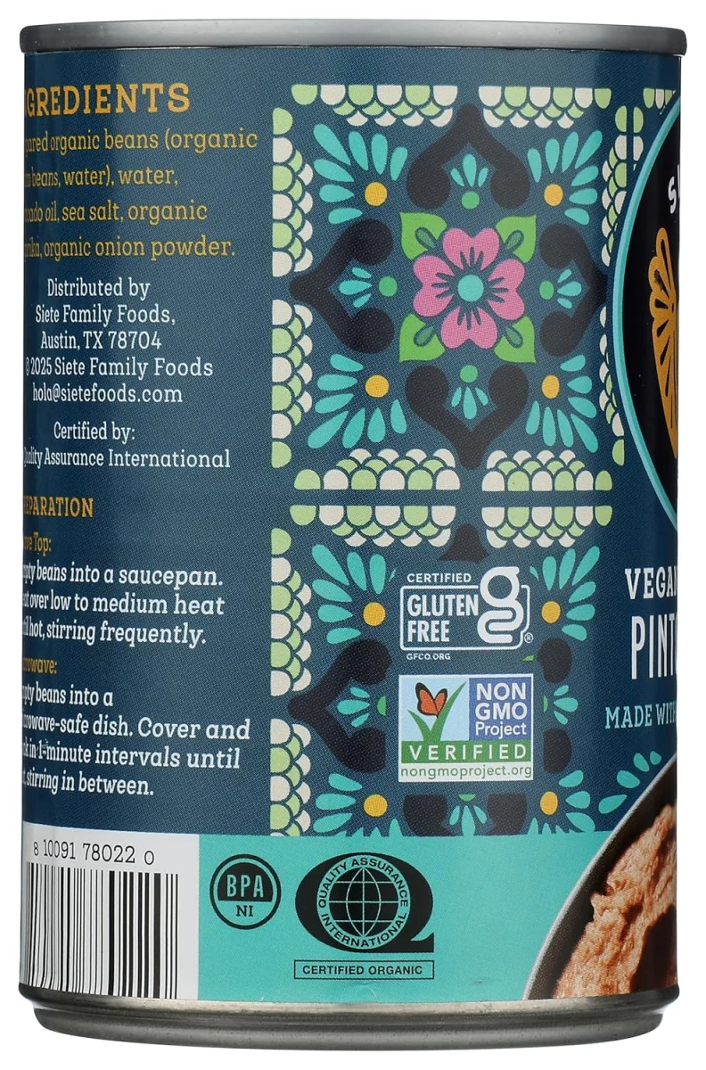 Siete Vegan Refried Pinto Beans with Avocado Oil - 16 oz