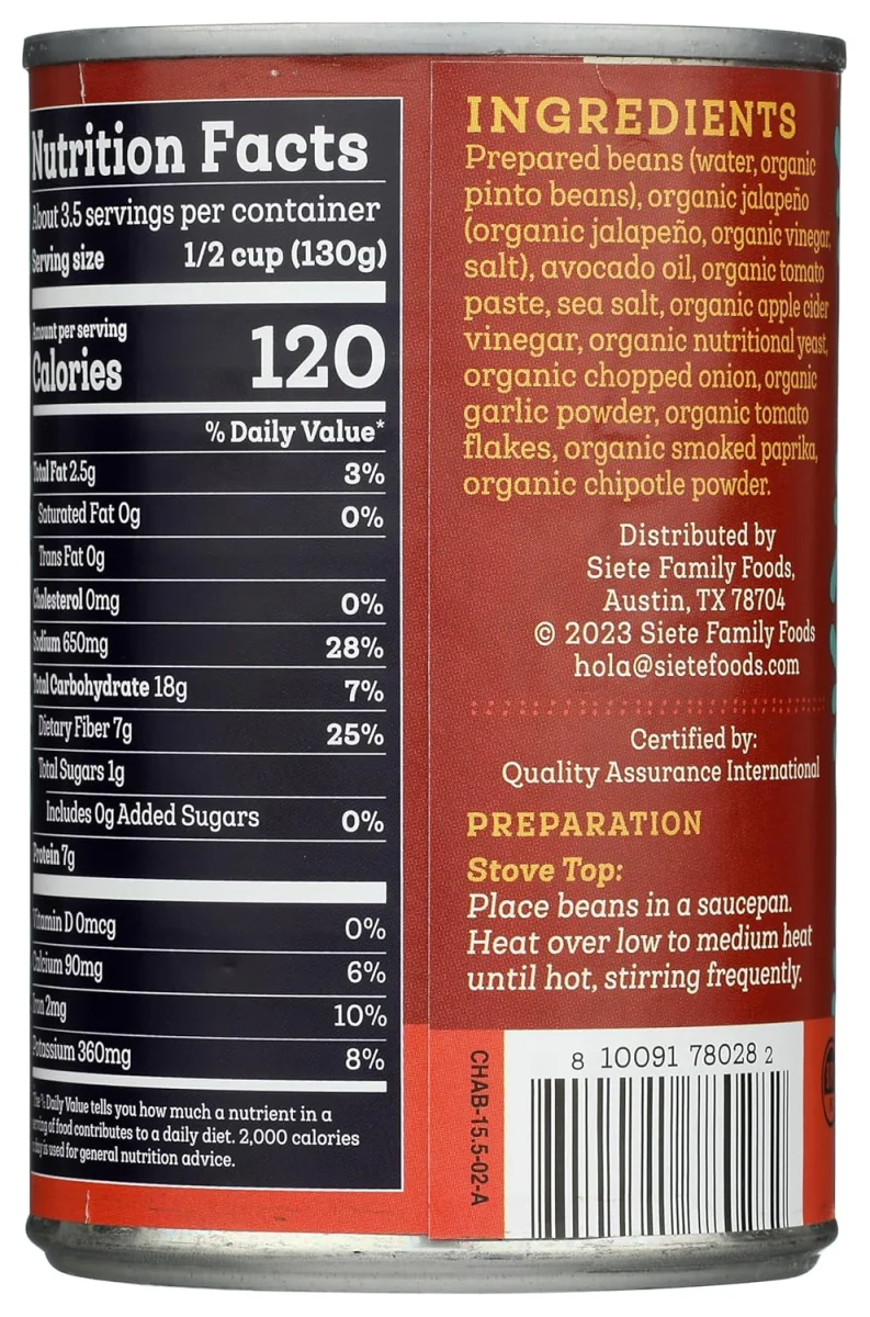 Siete Vegan Charro Beans with Avocado Oil - 15.5 oz