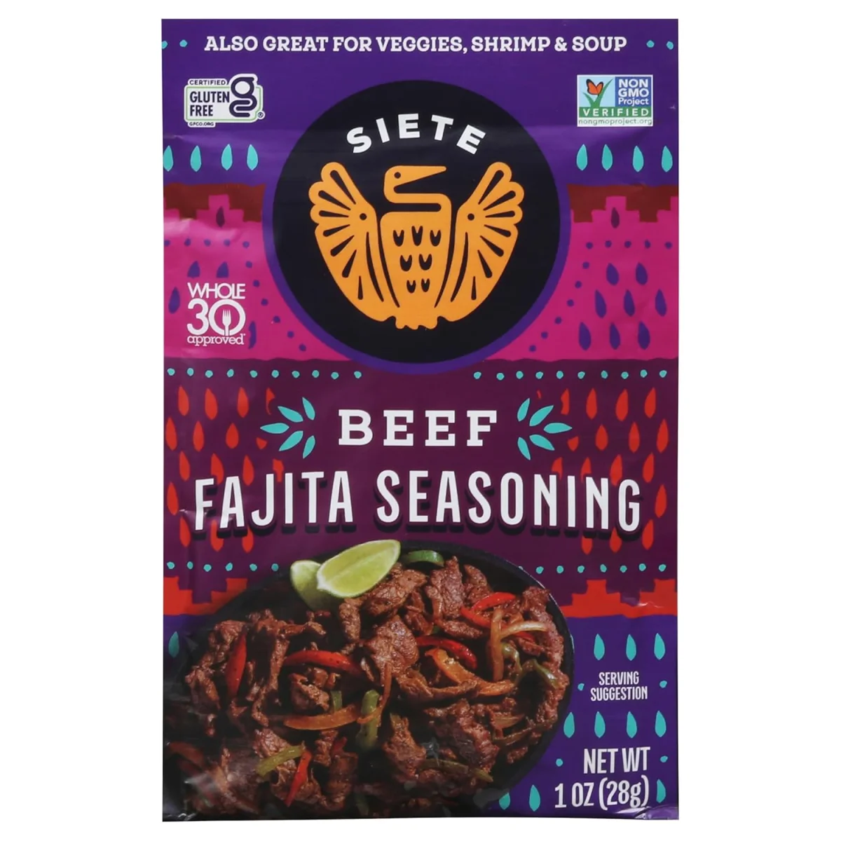 Siete Beef Fajita Seasoning, Non-GMO Gluten Free - 1 oz