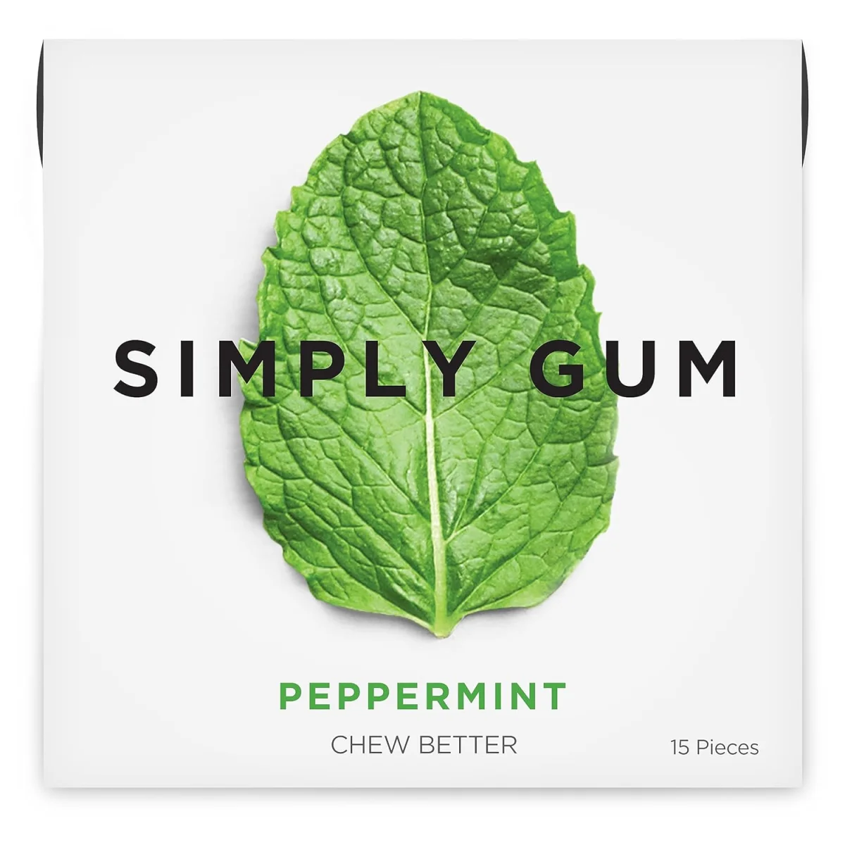 Simply Natural Chewing Gum, Peppermint - 15 Pieces