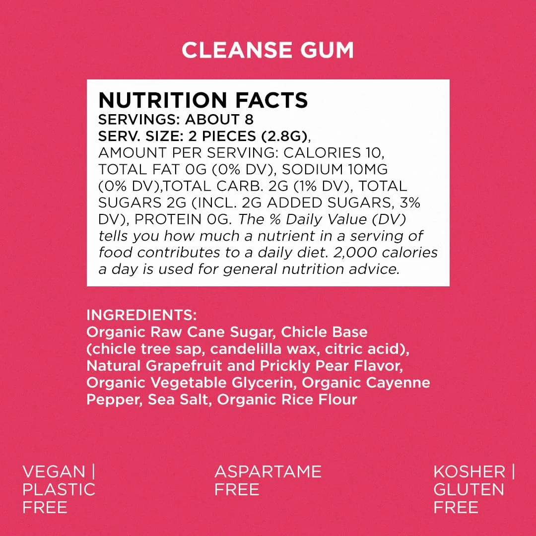 Simply Natural Chewing Gum, Cleanse - 15 Pieces