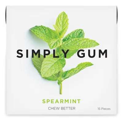 Simply Gum Spearmint Chewing Gum - 15 Pieces