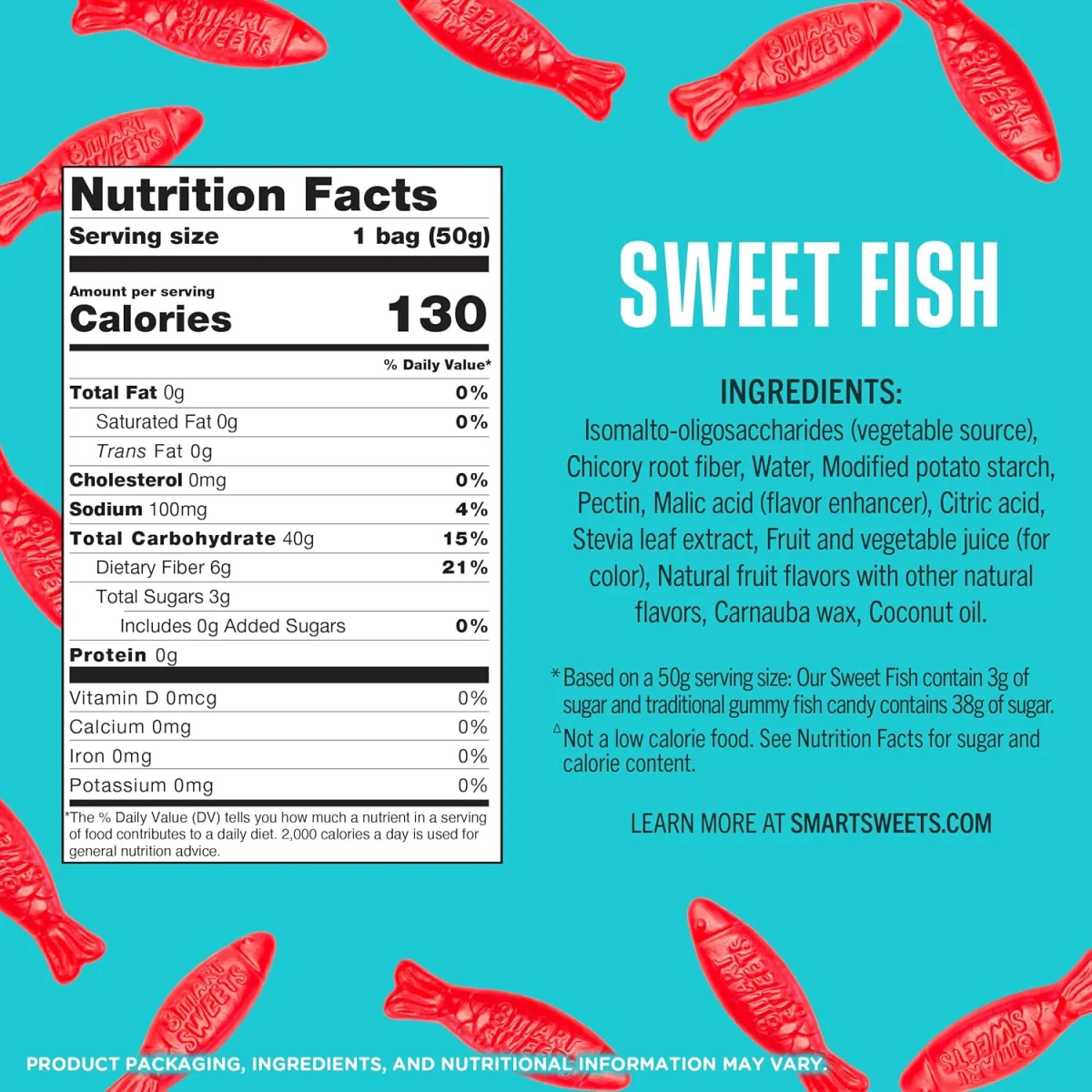 SmartSweets Sweet Fish Low Sugar Gummy Candy - 1.8 oz