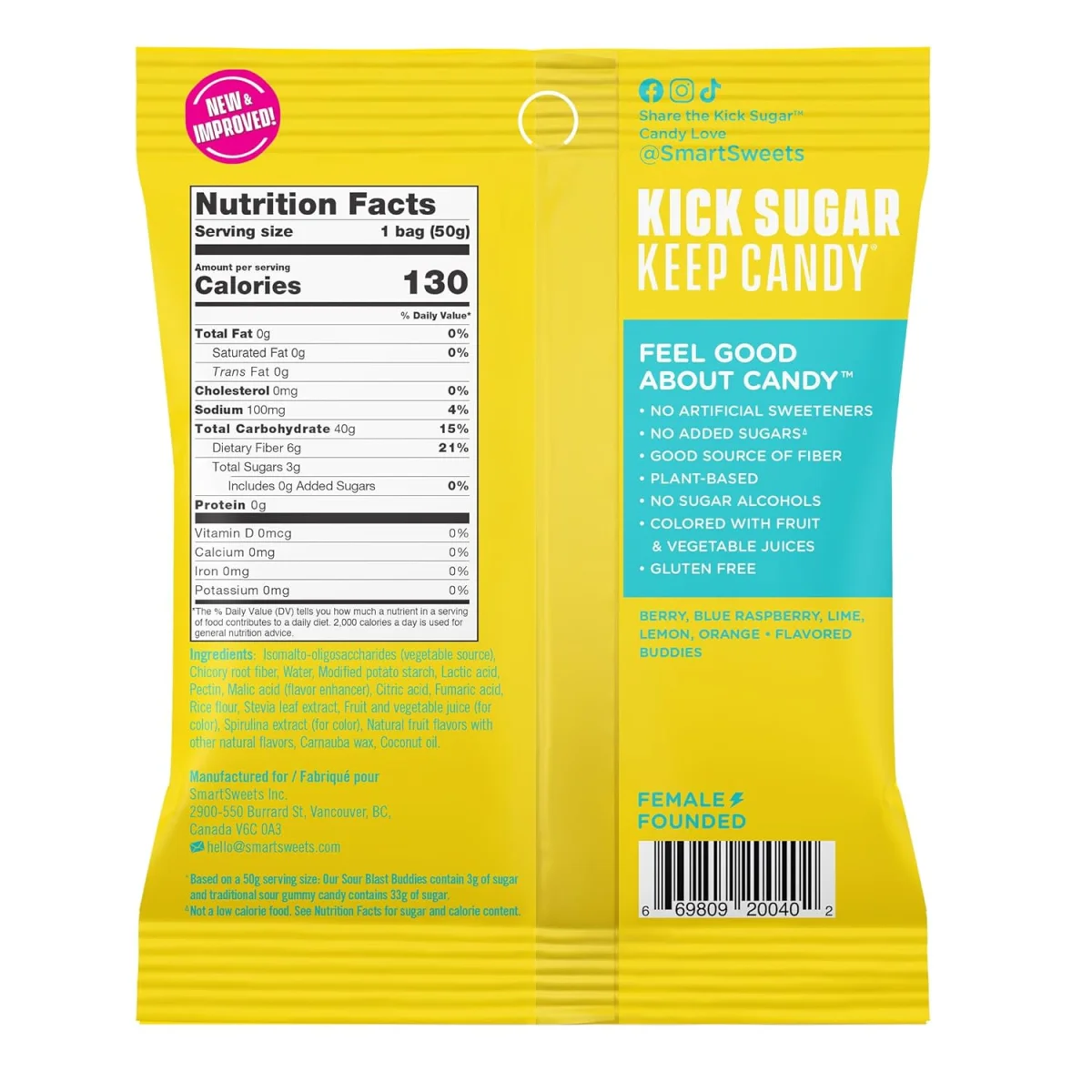 SmartSweets Sour Blast Buddies - 1.8 oz