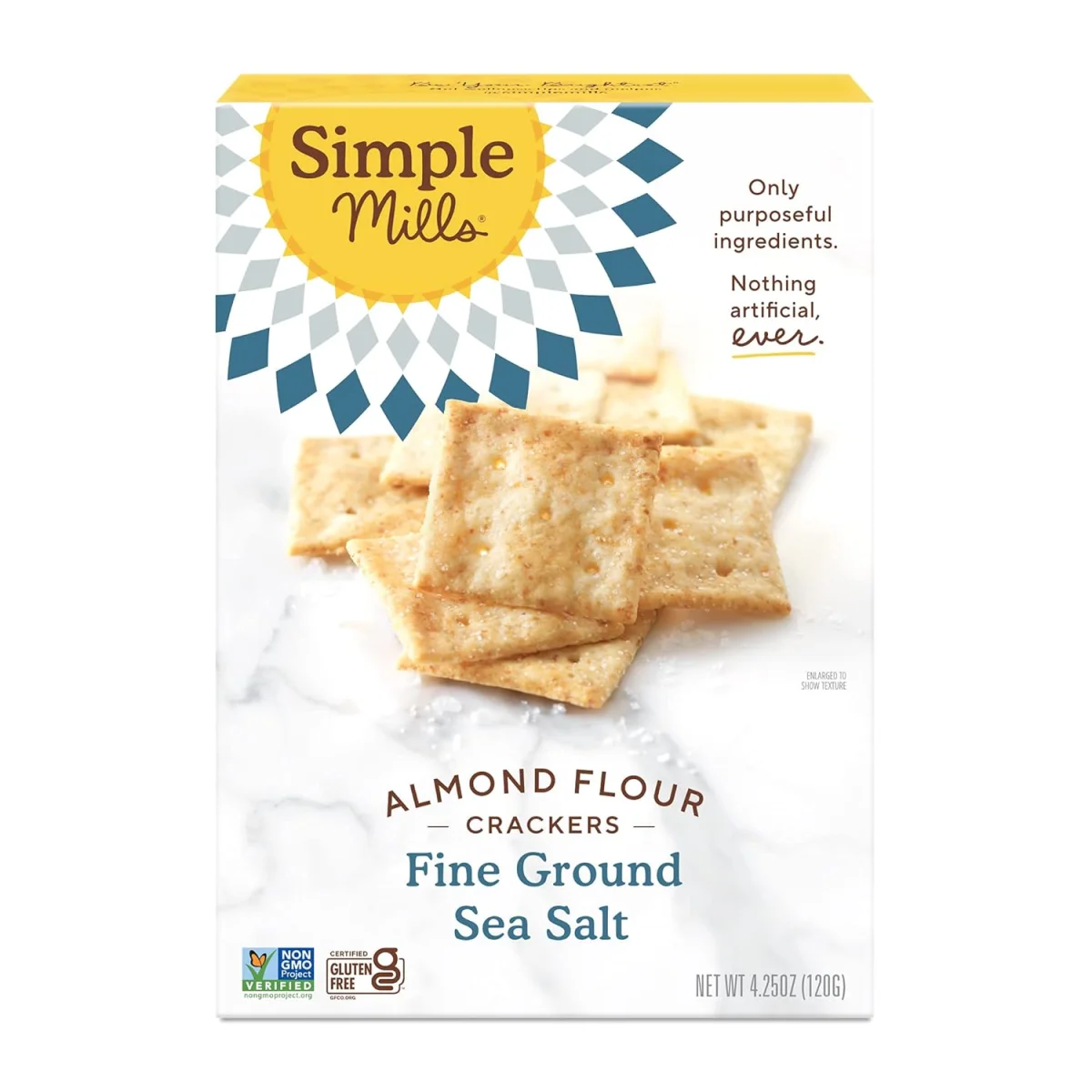 Simple Mills Almond Flour Crackers, Fine Ground Sea Salt - 4.25 oz