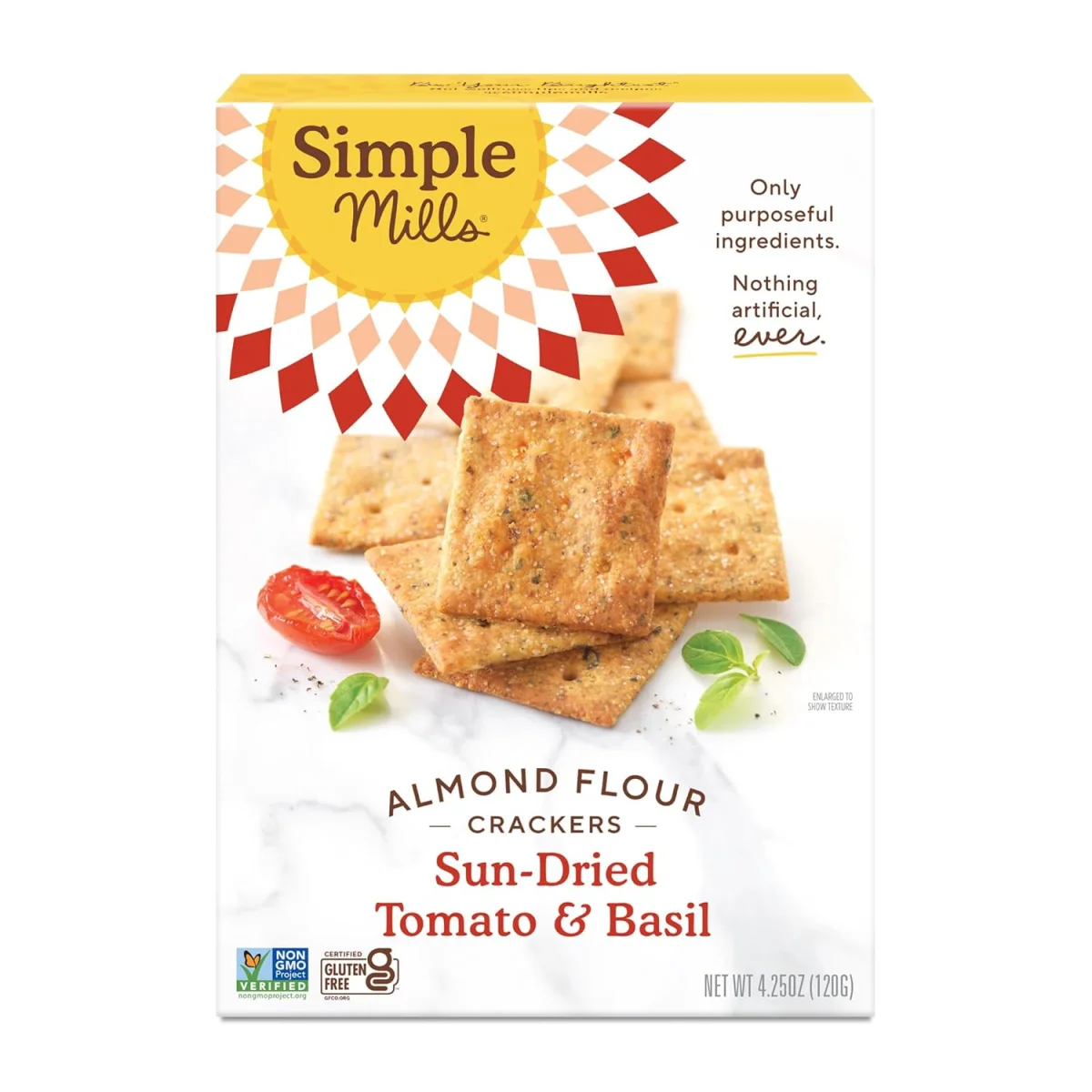 Simple Mills Almond Flour Crackers, Sundried Tomato & Basil - 4.25 oz