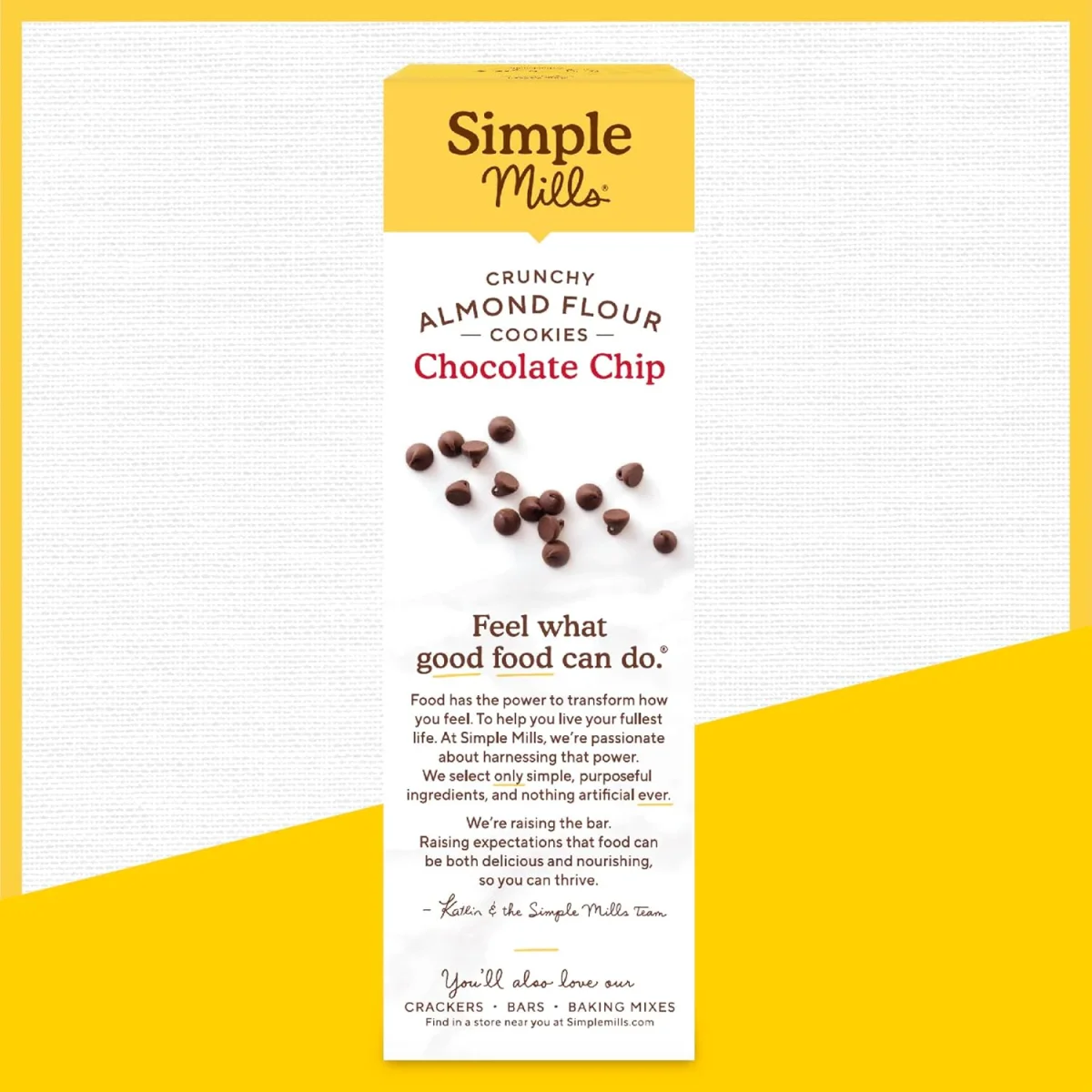 Simple Mills Almond Flour Crunchy Cookies, Chocolate Chip - 5.5 oz