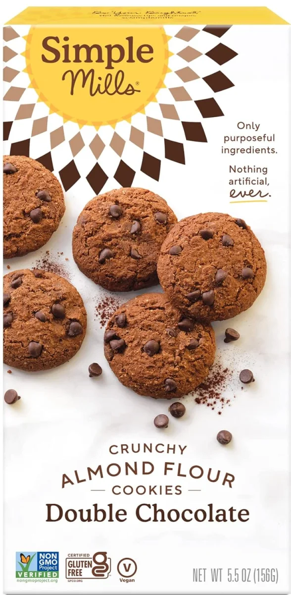 Simple Mills Crunchy Almond Flour Cookies, Double Chocolate - 5.5 oz