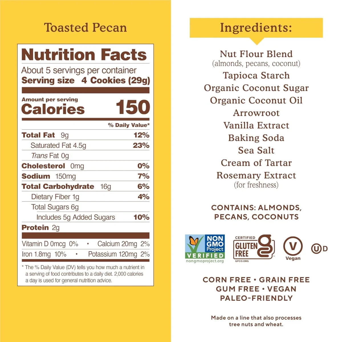 Simple Mills Crunchy Almond Flour Cookies, Toasted Pecan - 5.5 oz