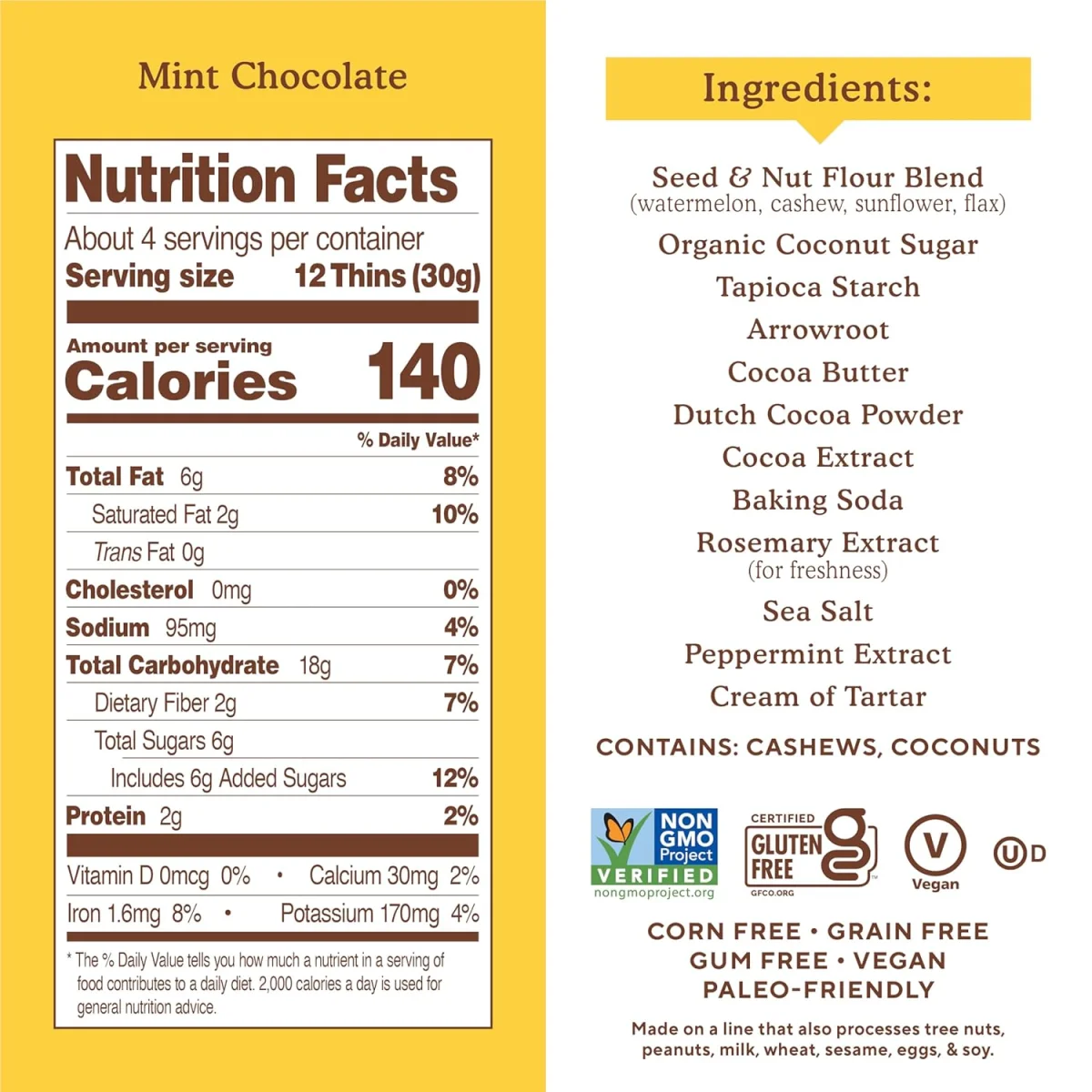 Simple Mills Sweet Thins, Chocolate Mint - 4.25 oz