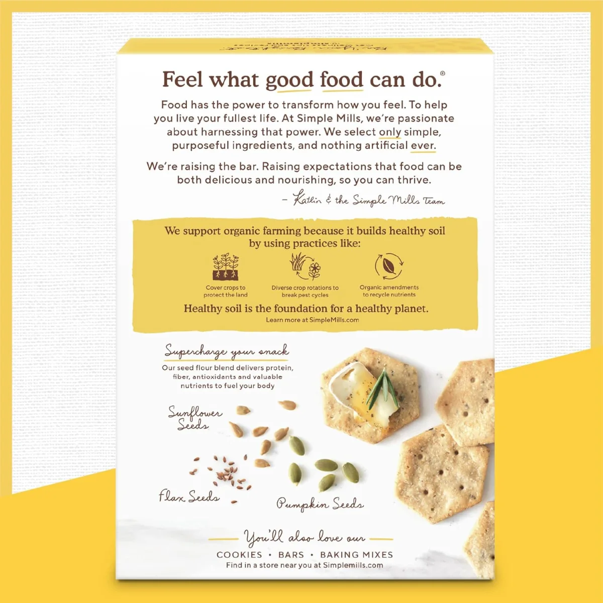 Simple Mills Organic Seed Flour Crackers, Garlic & Herb - 4.25 oz