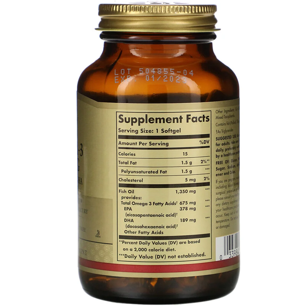 Solgar Kosher Omega-3 675 mg 50 Softgels