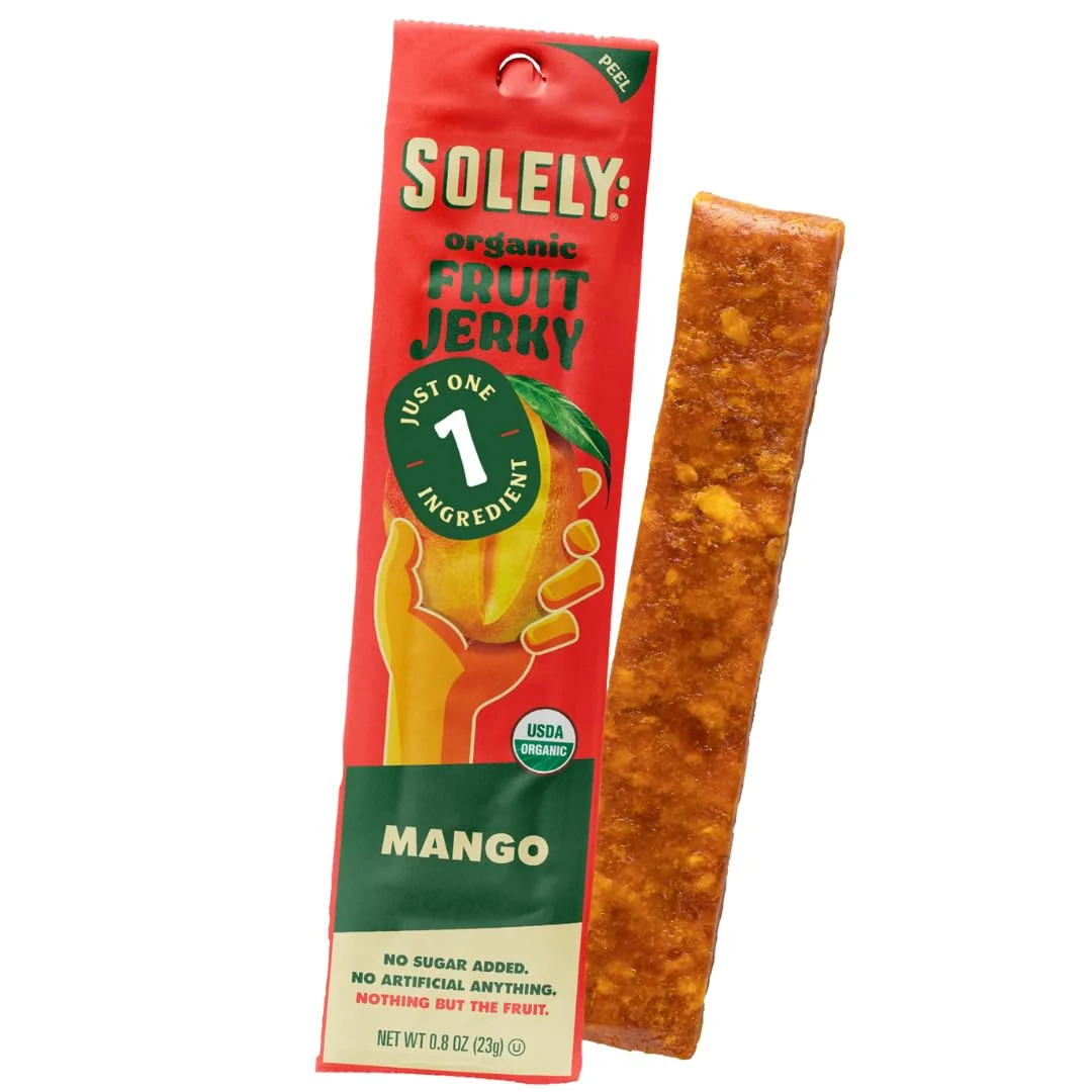 Soley Organic Mango Fruit Jerky - 1 Individually Wrapped Fruit Strip