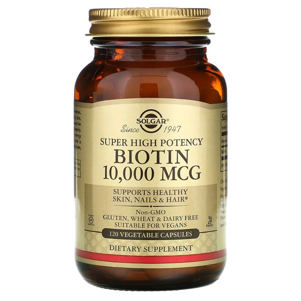 Solgar Biotin - 10000 mcg - 120 Vegetable Capsules
