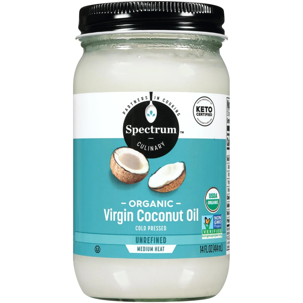 Spectrum Culinary Organic Virgin Coconut Oil, Unrefined - 14 fl oz