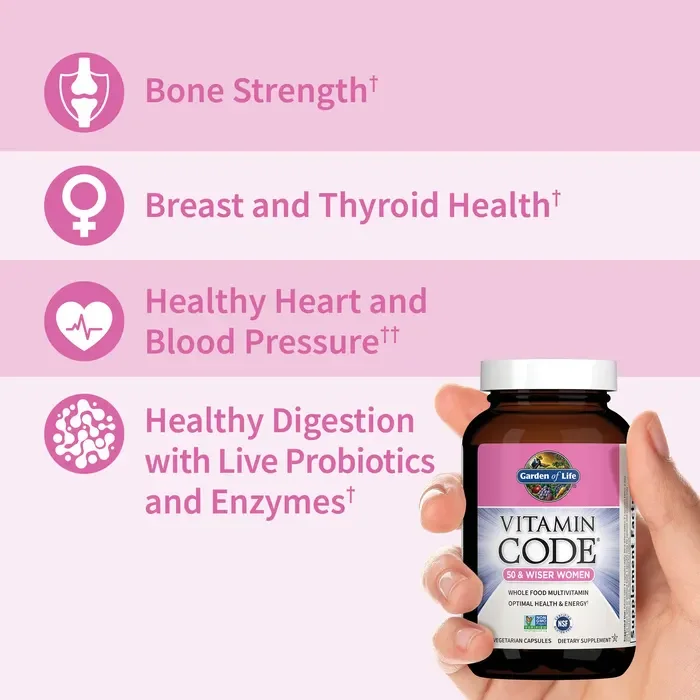 Garden of Life Vitamin Code® 50 & Wiser Women Whole Food Multivitamin - 120 Vegetarian Capsules
