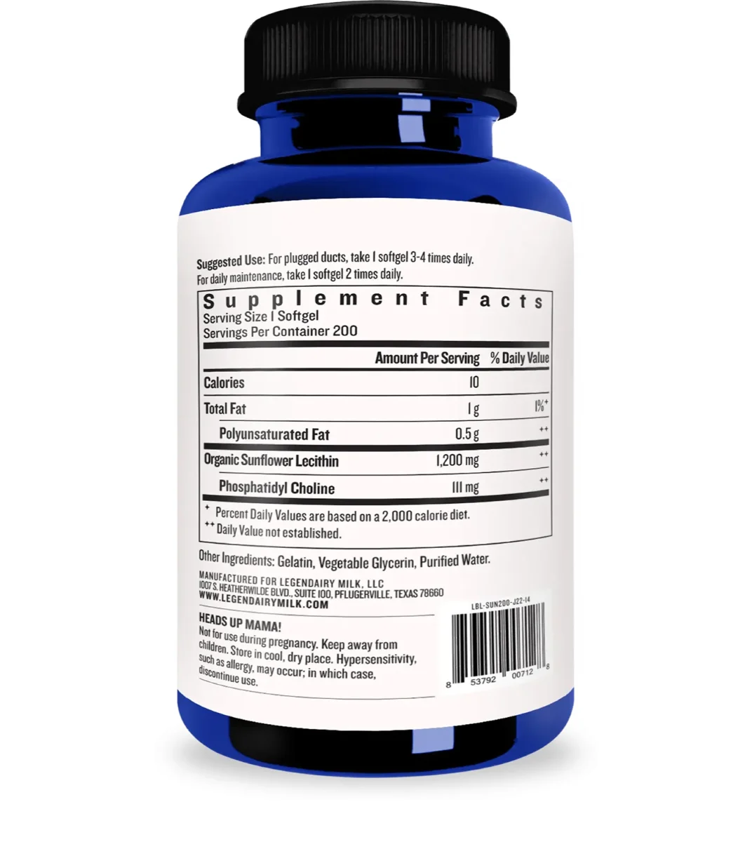 Legendairy Milk Organic Sunflower Lechithin 200 soft gels