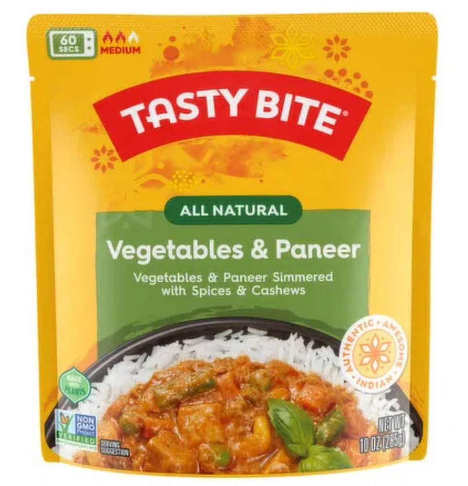 Tasty Bite Gluten Free Non-GMO Vegetables & Paneer - 10 oz