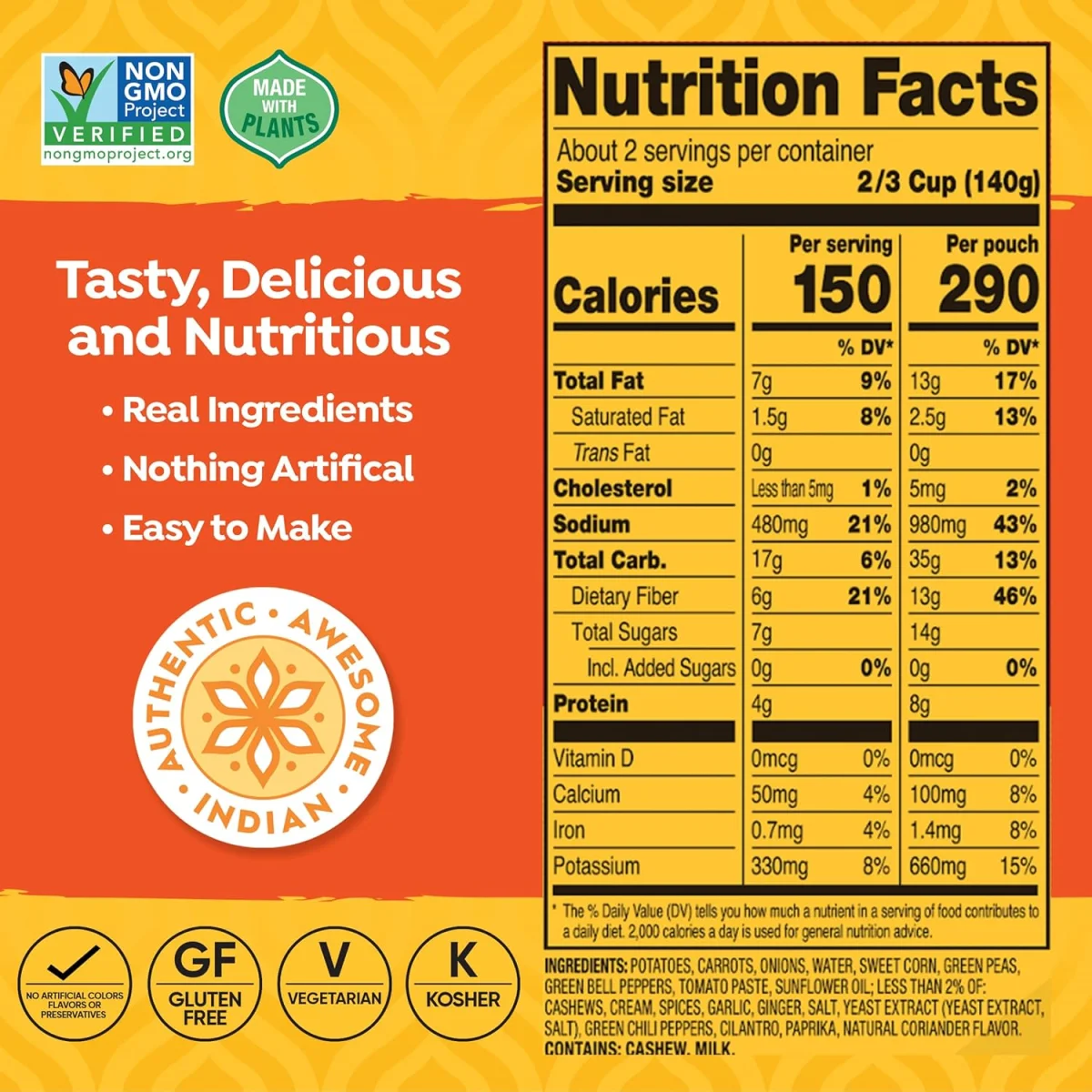 Tasty Bite Vegetable Tikka Masala - 10 oz