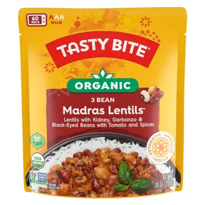 Tasty Bite Organic Three Bean Madras Lentils - 10 oz