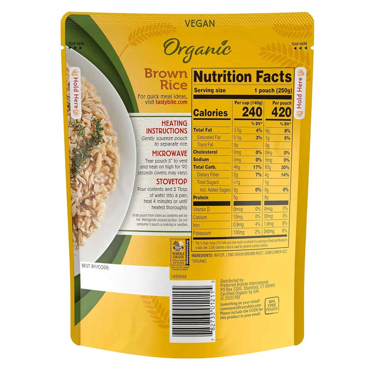 Tasty Bite Organic Brown Rice - 8.8 oz