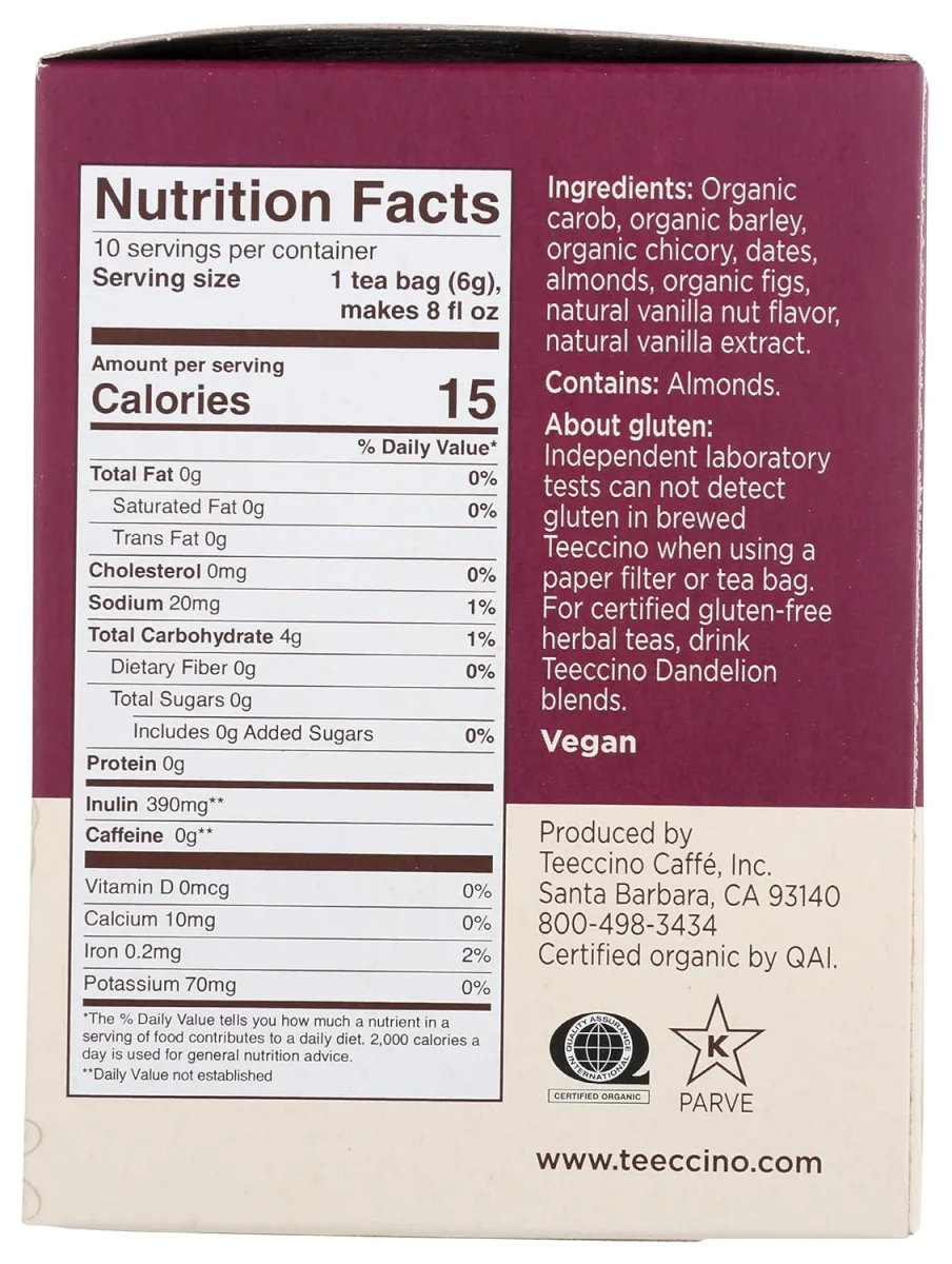 Teeccino Vanilla Nut Chicory Coffee Alternative - 11 oz