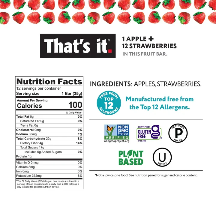 That's it. Apple + Strawberry Fruit Bar