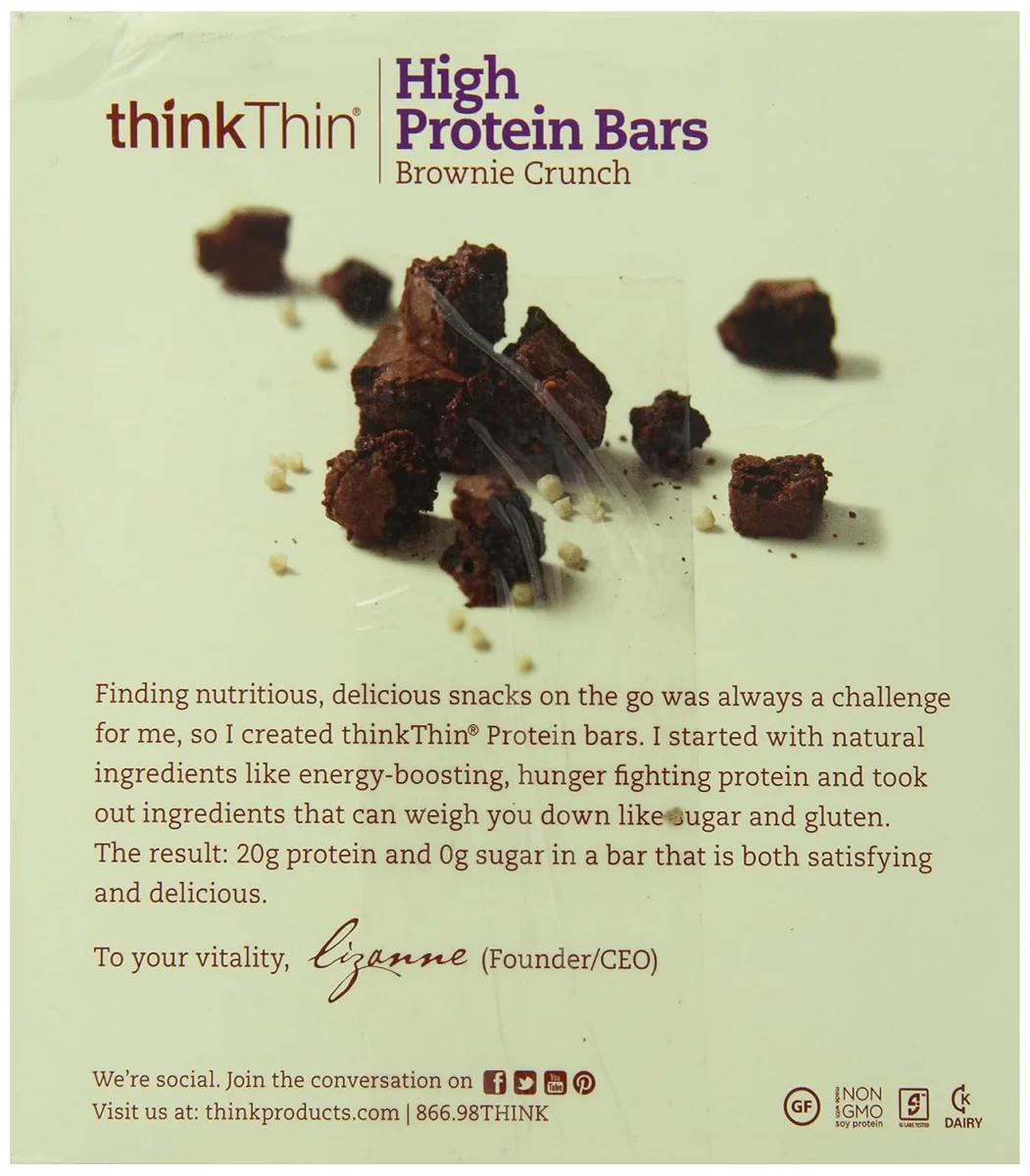 think! High Protein Bar, Brownie Crunch - 2.1 oz