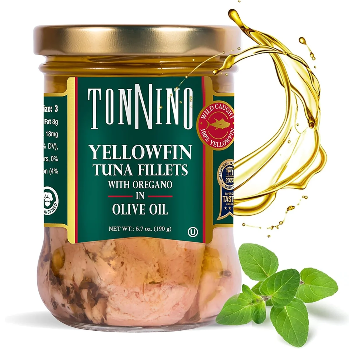 Tonnino Yellowfin Tuna Fillets with Oregano in Olive Oil - 6.7 oz