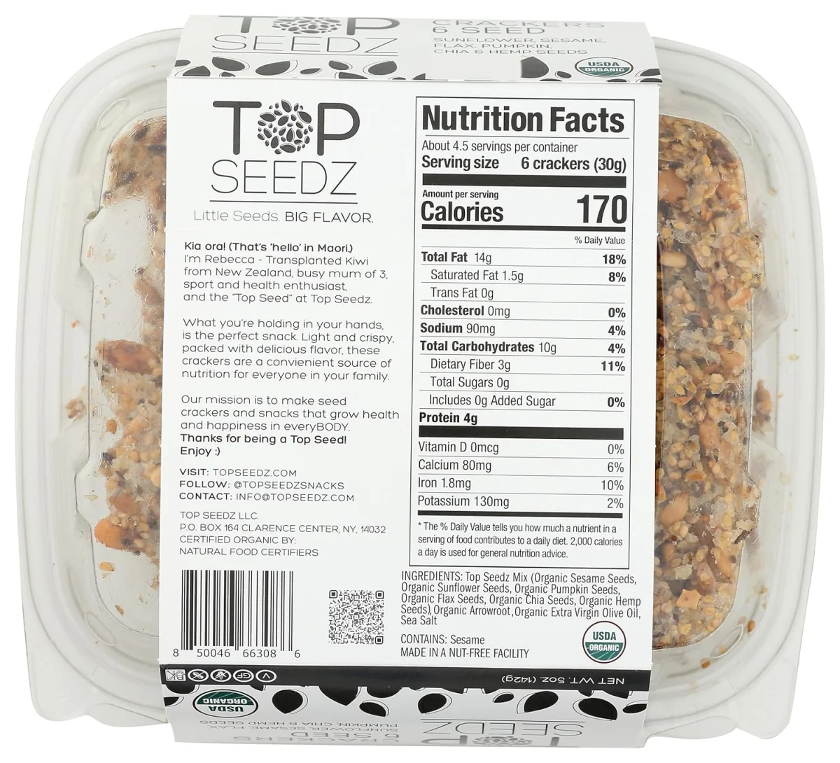 Top Seedz 6 Seed Gluten Free Crackers - 5 oz