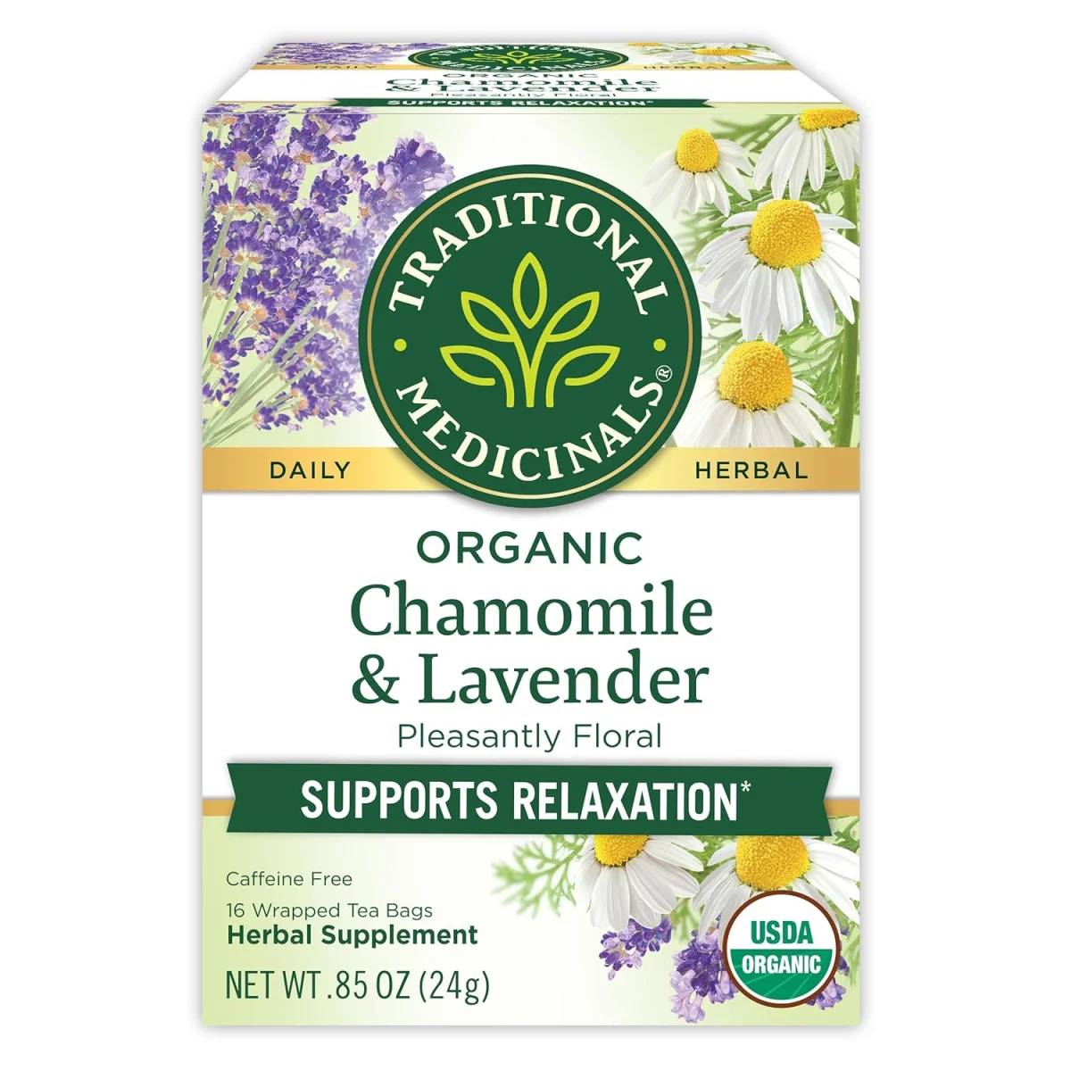 Traditional Medicinals Organic Chamomile with Lavender Herbal Tea - 16 Tea Bags