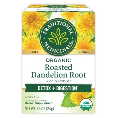 Traditional Medicinals Organic Roasted Dandelion Root Herbal Tea - 16 Tea Bags