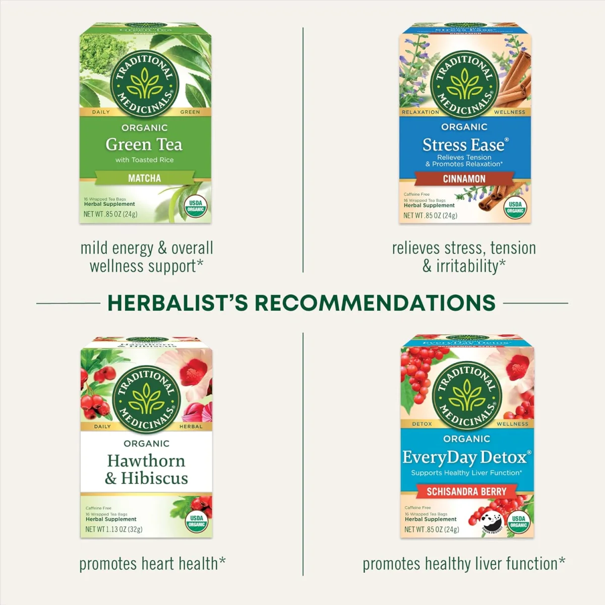 Traditional Medicinals Organic Hibiscus Herbal Tea - 16 Tea Bags