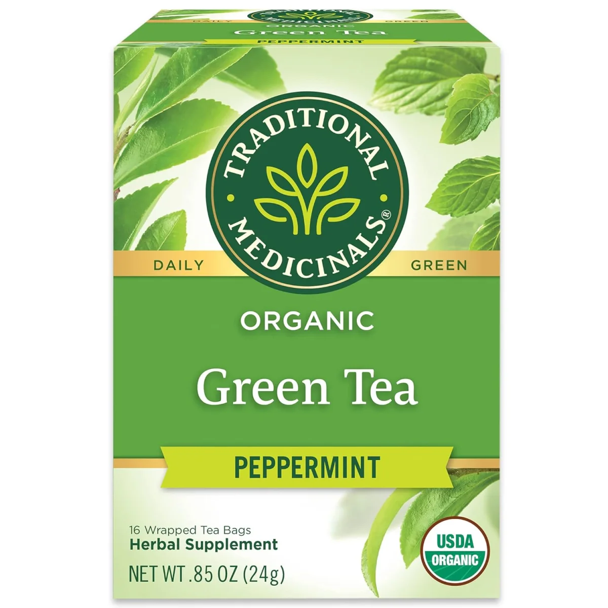 Traditional Medicinals Organic Green Tea with Peppermint - 16 Tea Bags