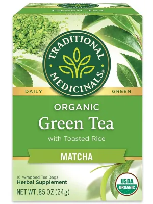 Traditional Medicinals Organic Green Tea Matcha with Toasted Rice - 16 Tea Bags