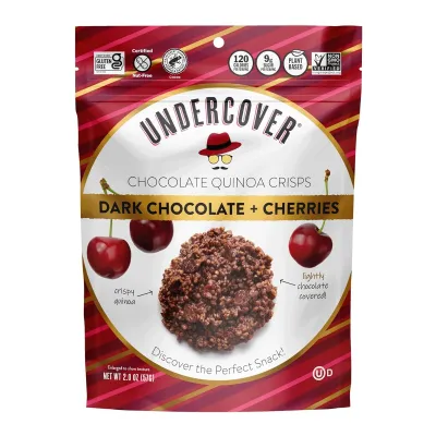 Undercover Chocolate Quinoa Crisps Dark Chocolate + Cherries