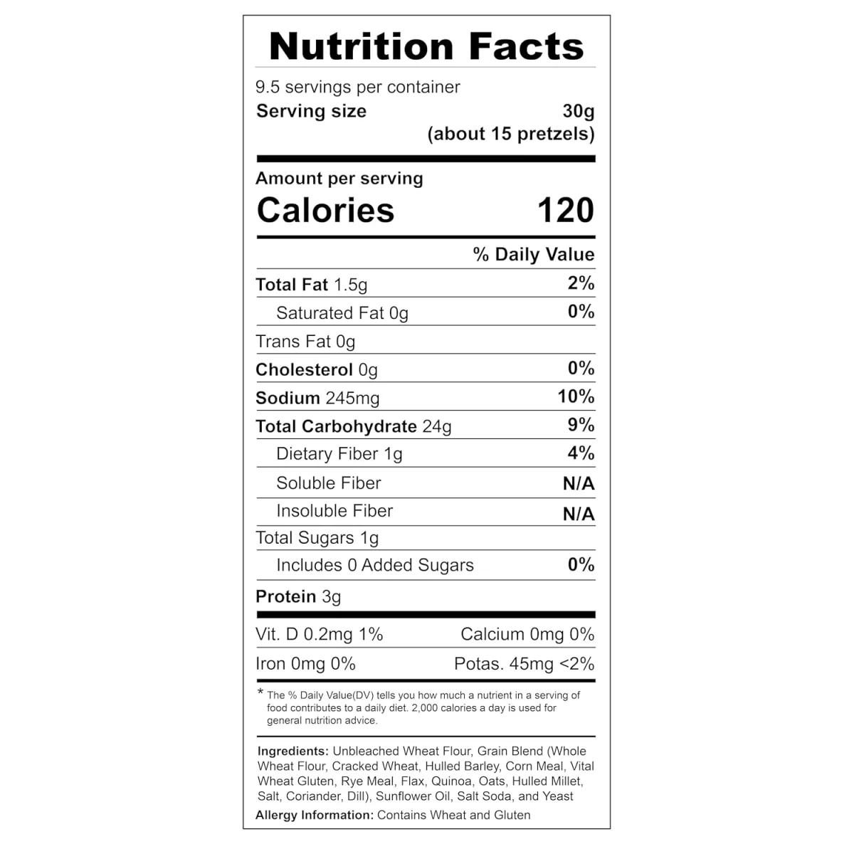 Unique Multi-Grain Pretzel Splits - 11 oz